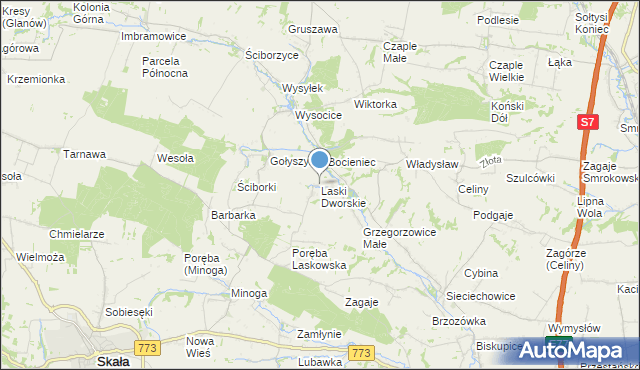 mapa Laski Dworskie, Laski Dworskie na mapie Targeo